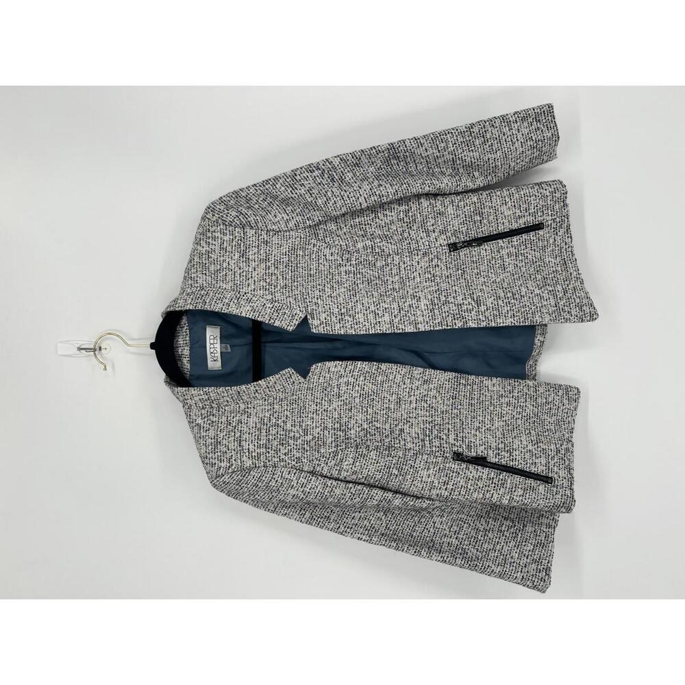 Kasper Women's Size 4 Tweed Open Front Blazer Jacket with Zip Pockets